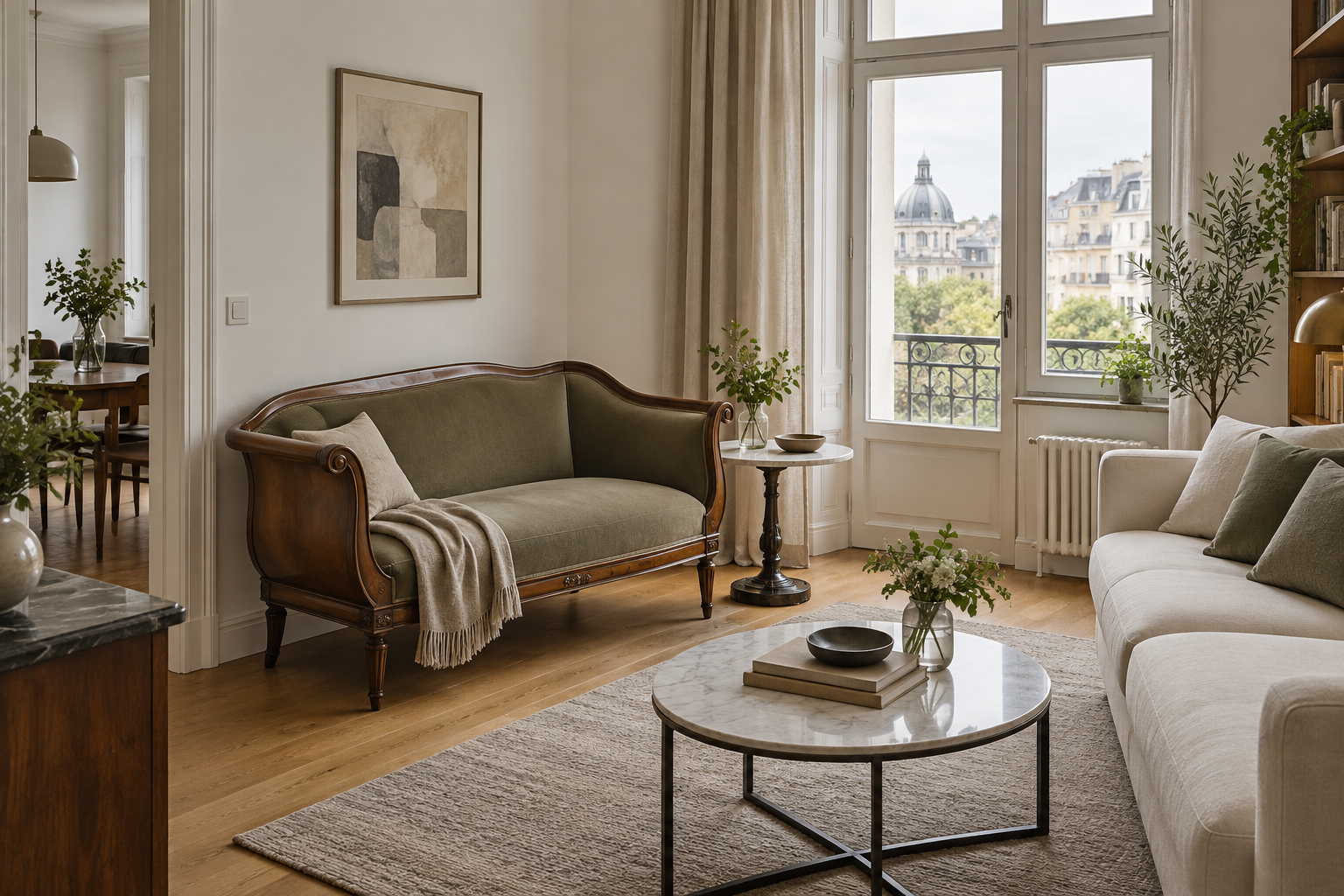 Stilul Louis-Philippe în amenajări: mobilier curbat, furnir și contrast controlat