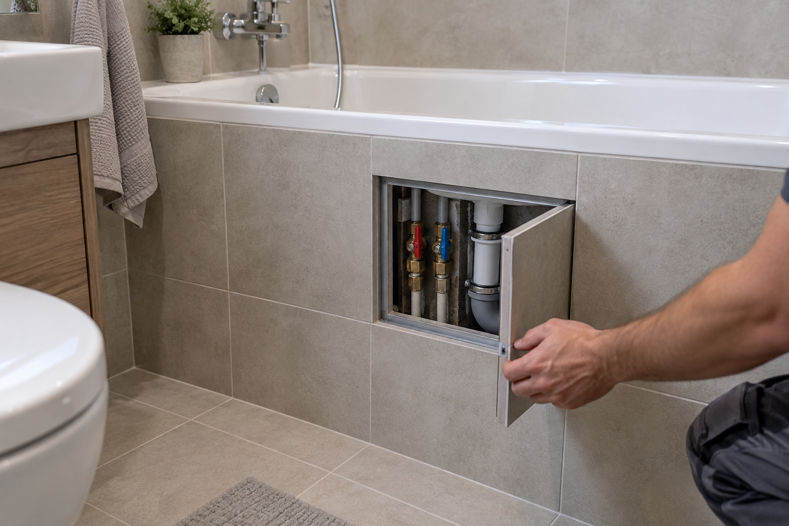 Trapă de vizitare pentru baie: dimensiune, poziție și finisaj